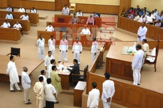 Opposition staged walk out, criticised CM Manik Sarkar for attending programmes keeping aside assembly session 